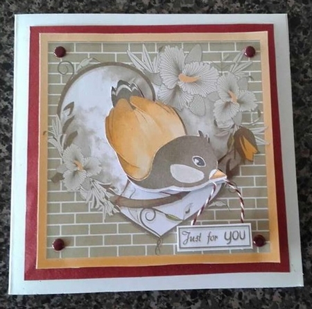 Bird in a Heart Card Topper by Susan Doyle