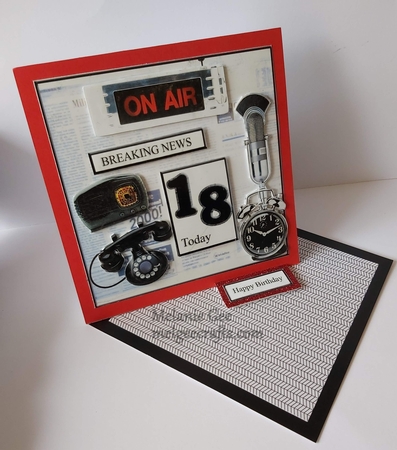 Breaking News Your 18 Today Card Top with Decoupage by Melanie Gee