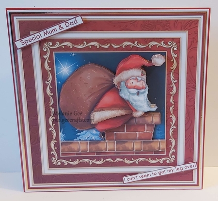 SANTAS LEG OVER Christmas 7.7 Decoupage & Insert Mini Kit by Melanie Gee