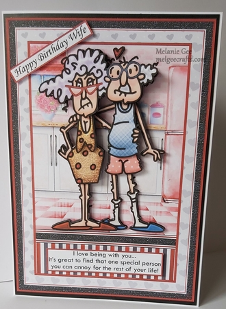 BEING WITH YOU Humorous Stella & Gus A5 Decoupage & Insert Mini Kit by Melanie Gee