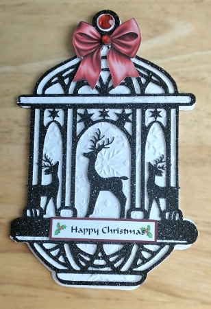 Luxury Reindeer lantern Christmas Holiday Card b by Amanda Cousins