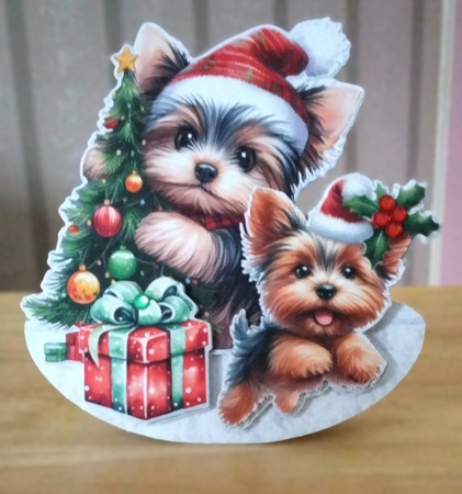 Festive Poochies 8 Rocker Card by Amanda Cousins