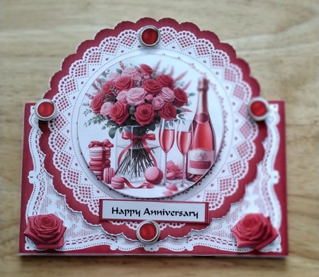 Anniversary, Valentines, Birthday 7 x 7 Shaped Card by Amanda Cousins