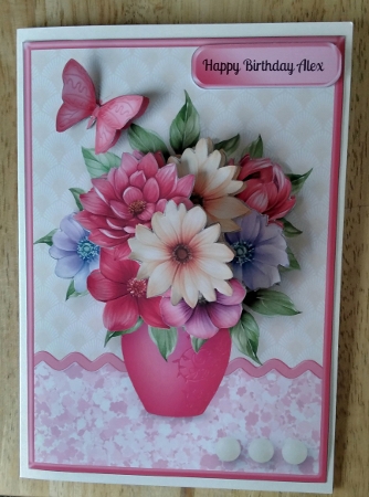 Summer Sunshine - Vase of Flowers Decoupage Card Mini Kit by Amanda Cousins