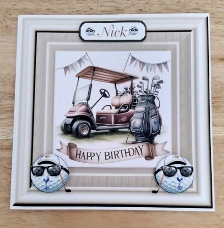 Golfer Birthday 7 x 7 Card by Amanda Cousins