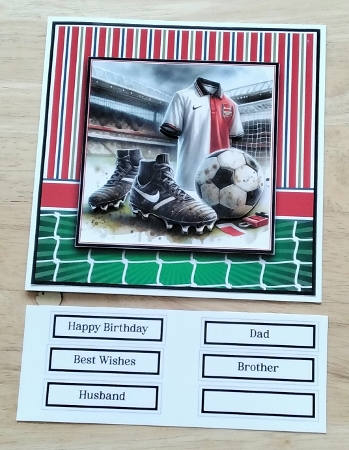 6x6 Arsenal Football 1 Card Front with Toppers and Sentiments  by Amanda Cousins