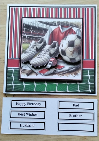 6x6 Arsenal Football 2 Card Front with Toppers and Sentiments  by Amanda Cousins