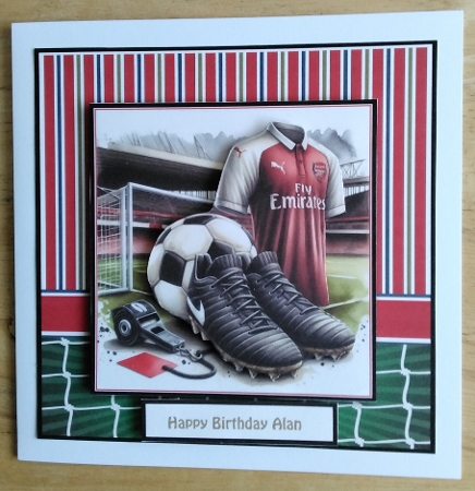 6x6 Arsenal Football 3 Card Front with Toppers and Sentiments  by Amanda Cousins