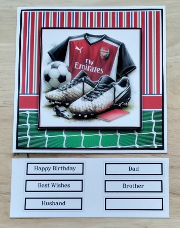6x6 Arsenal Football 4 Card Front with Toppers and Sentiments  by Amanda Cousins
