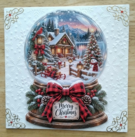Christmas Snowglobe A5 Shaped Card Featured Gallery Photo