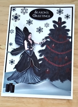 Gothic Christmas Fairy & Black Tree by Amanda Cousins