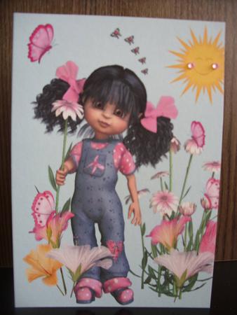 Pink & Blue Kiki Girl by George Thomas