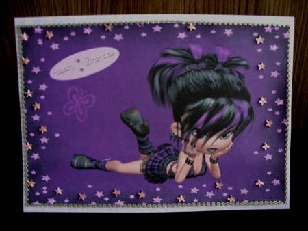 Punk Rock Girl Purple by George Thomas