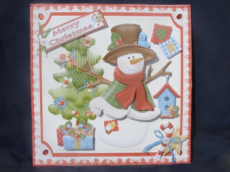 8x8 Country Christmas Patchwork Snowman Mini Kit by Margaret Nichol
