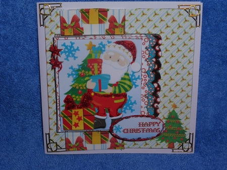 Three Scallop Layers - Santa By Tree by Margaret Nichol