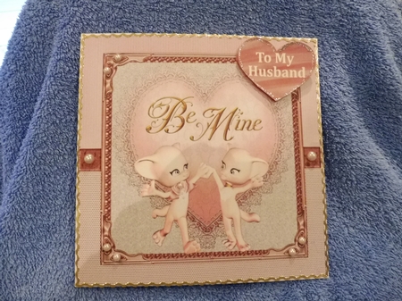 Be mine Husband/Partner/Boyfriend Valentines card front by Margaret Nichol