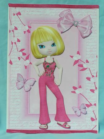 Pretty in Pink Attitude Girl A4 by Margaret Nichol