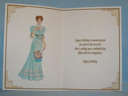 Lady in Green Card Making Insert by Margaret Nichol