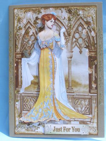 Lady in Gold Decoupage Topper by Margaret Nichol