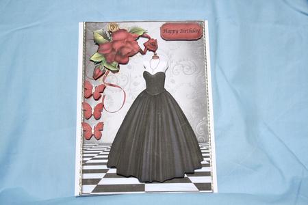 Beautiful Black Ball Gown with Red Rose's by Margaret Nichol