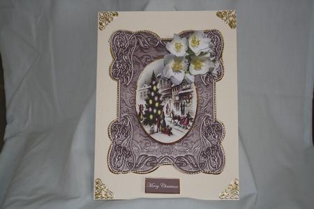 Town Christmas Tree with Topper and Decoupage by Margaret Nichol