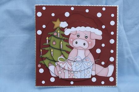Christmas Pig Circle Pyramid 5 by Margaret Nichol