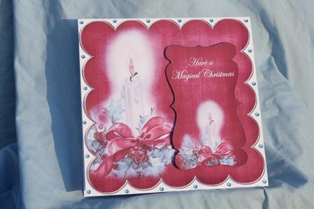 Candle Red Magical Christmas 8in Scallop Topper by Margaret Nichol