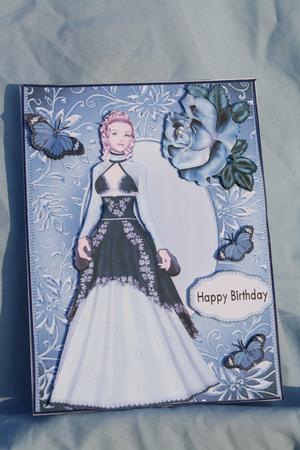 Beautiful Vintage Lady in Blue Ball Gown by Margaret Nichol
