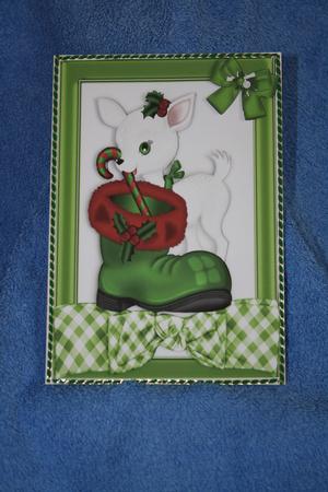 Little White Deer with Candycane & Boot by Margaret Nichol