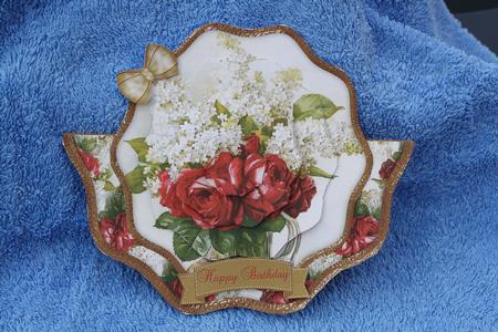 Vintage Painted Roses Shaped Over the Edge Mini Kit by Margaret Nichol