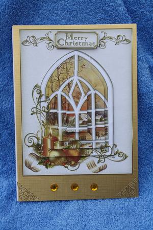 Deer by the River Through the Window Christmas Pyramid by Margaret Nichol