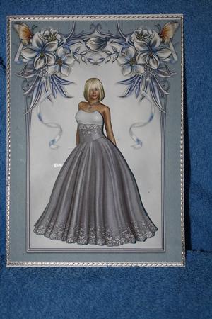Winter Elegance Card Front with Decoupage by Margaret Nichol