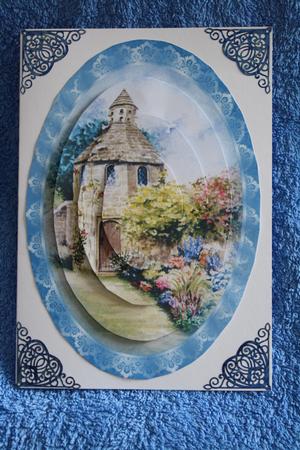 Pretty Floral Dovecote Oval Pyramid Topper by Margaret Nichol