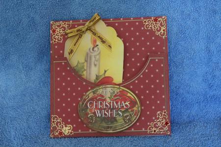 Single Candle Christmas Wishes 7in Tag Card Front Mini Kit by Margaret Nichol