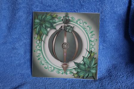 Vintage Christmas Bauble - Dusky Teal by Margaret Nichol