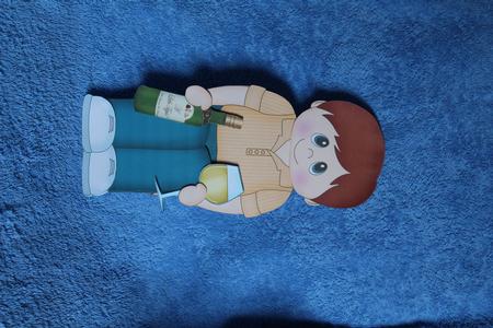 3D on the Shelf Card Kit - Little White Wine Drinker Gavin by Margaret Nichol