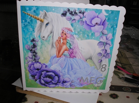 Fairy Princess and Unicorn with Rose Decoupage Featured Gallery Photo