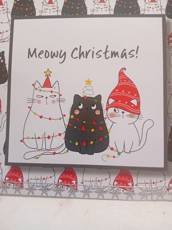 Meowy Christmas - Festive Cats In Hats 8x8 by Laura Jones