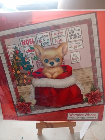CHRISTMAS PUPPY - CHIHUAHUA - quick card by Laura Jones