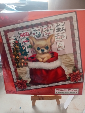 CHRISTMAS PUPPY - CHIHUAHUA - quick card by Laura Jones