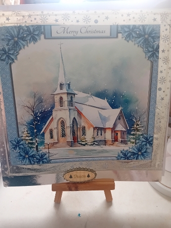 Lovely Church In The Snow Holiday Topper by Laura Jones