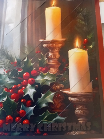 Christmas Decorations Candles Oblique Panels 1 by Laura Jones