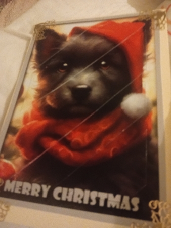 Cute Christmas Santa Dog Oblique Panels by Laura Jones