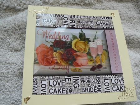 Wedding Day pyramid card front by Laura Jones