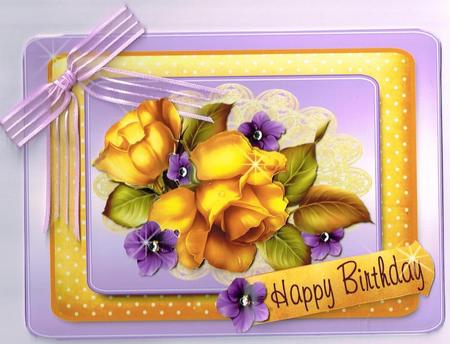 Yellow Roses and Violets W Layered Frames by Shirley Walker