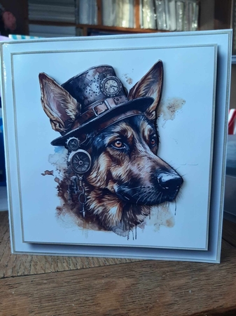 Simple Steampunk Animals - German Shepherd by Ann Davies
