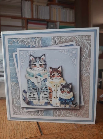 The Christmas cat Family complete mini kit by Ann Davies