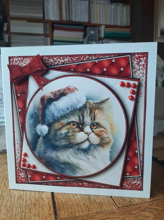 Cute Kitty Christmas Topper - Card One by Ann Davies
