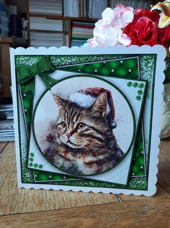 Cute Kitty Christmas Topper - Card Two by Ann Davies