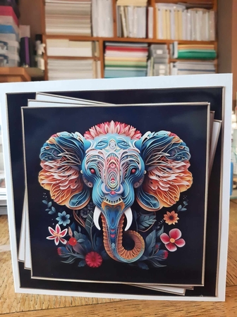 3d Faux Paper Art - Elephant by Ann Davies